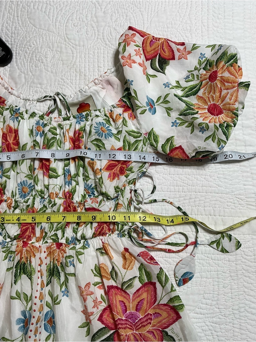 Farm Rio Off-White Bloom Garden Mini Dress Size XS - Picture 10 of 16